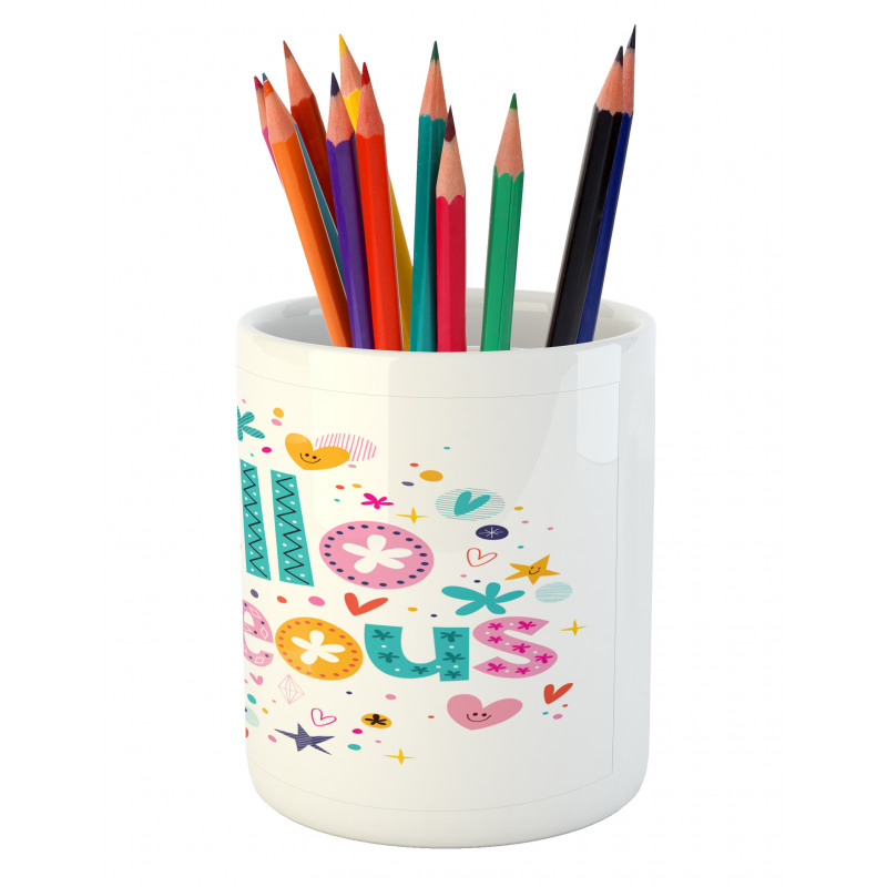 Girl Theme Words Pencil Pen Holder