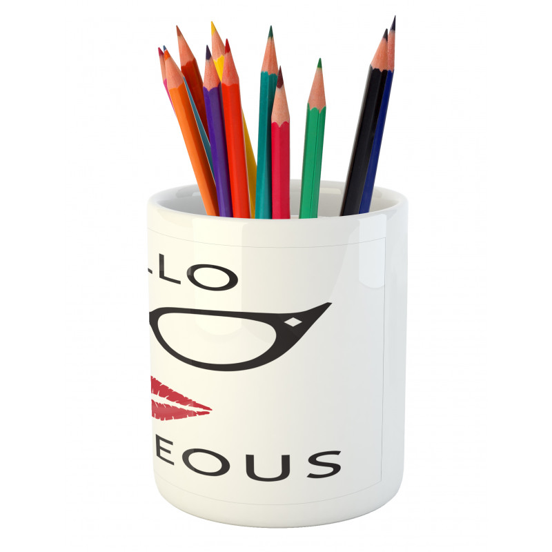 Red Lipstick Pencil Pen Holder