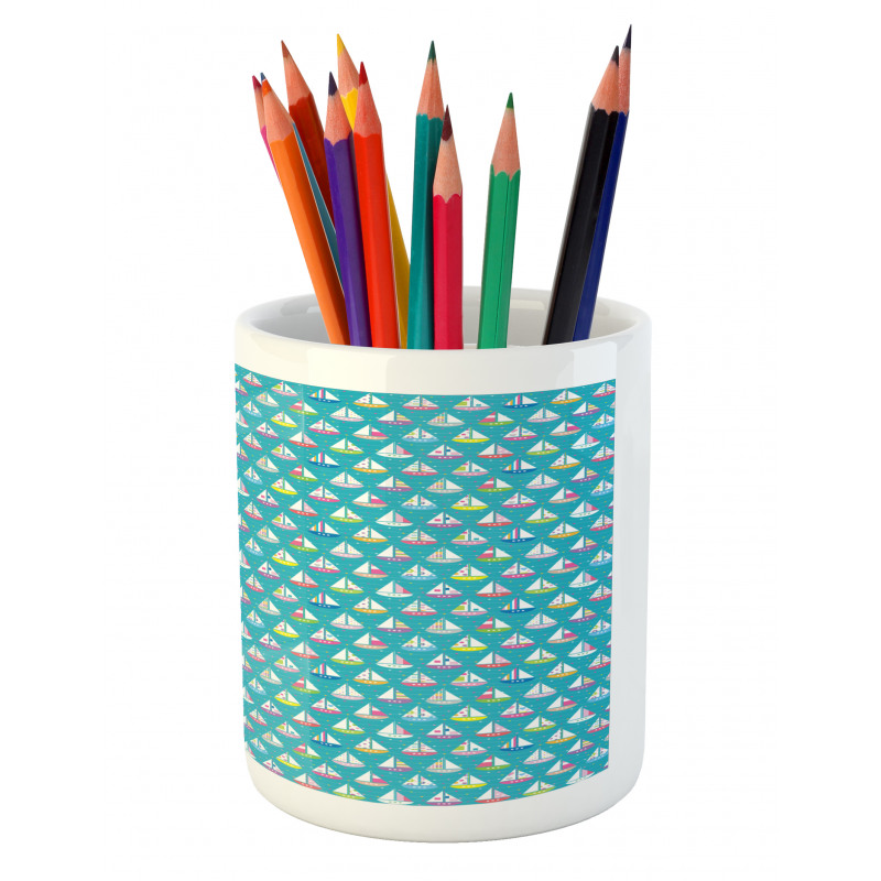 Chaplet Striped Boats Pencil Pen Holder