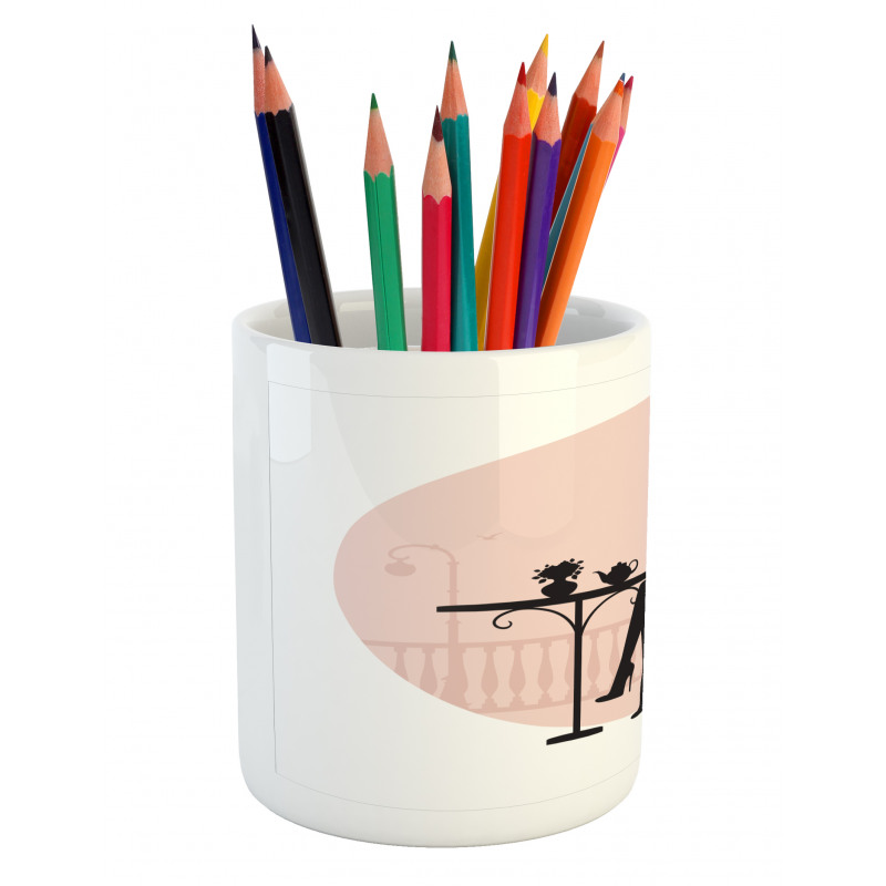 Silhouette Girl Pencil Pen Holder