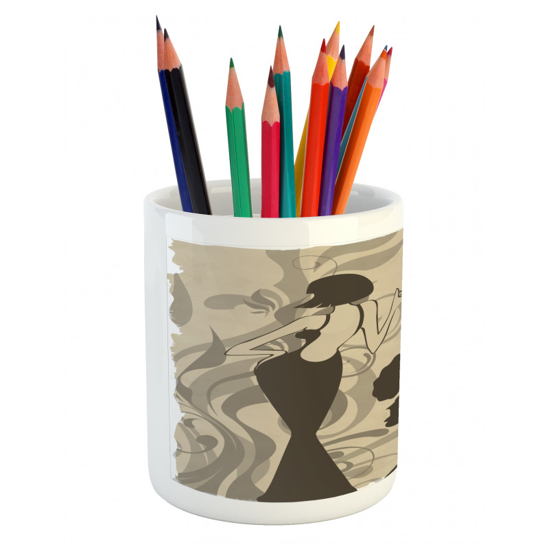 Smoker Girl Retro Pencil Pen Holder