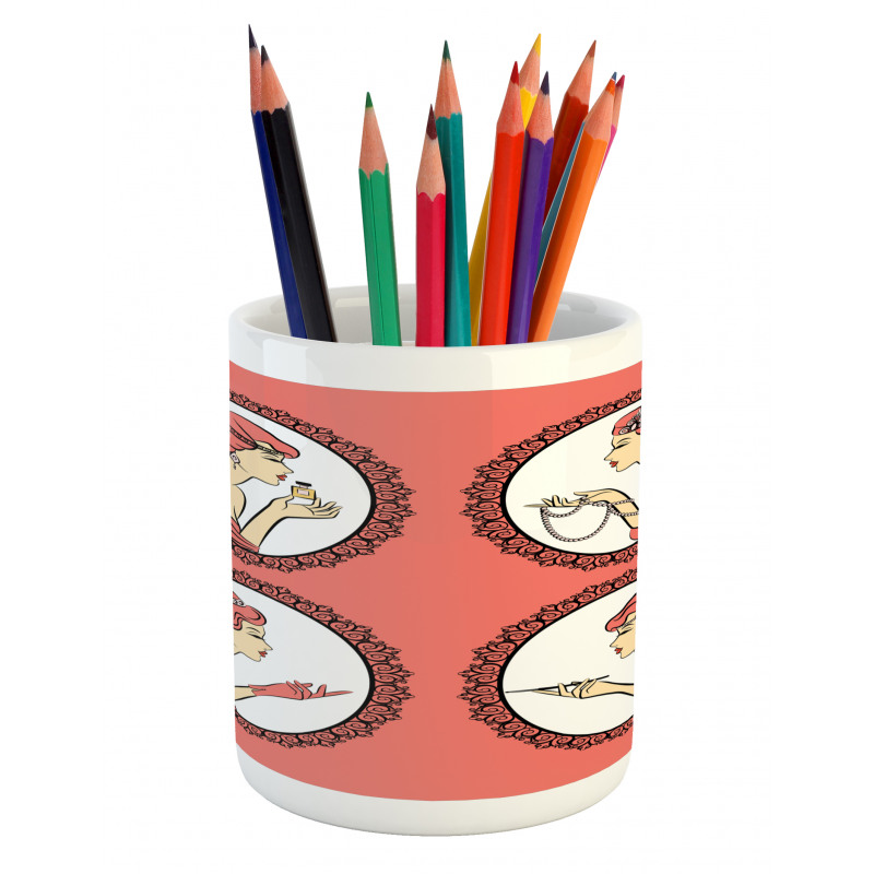 Fashion Portraits Pencil Pen Holder