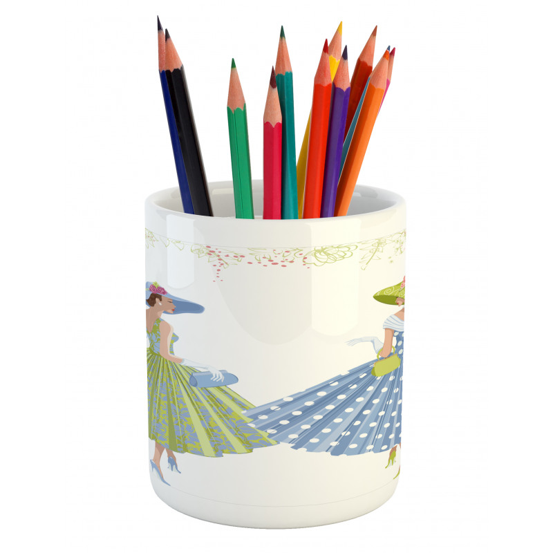 Dressed 2 Women Pencil Pen Holder