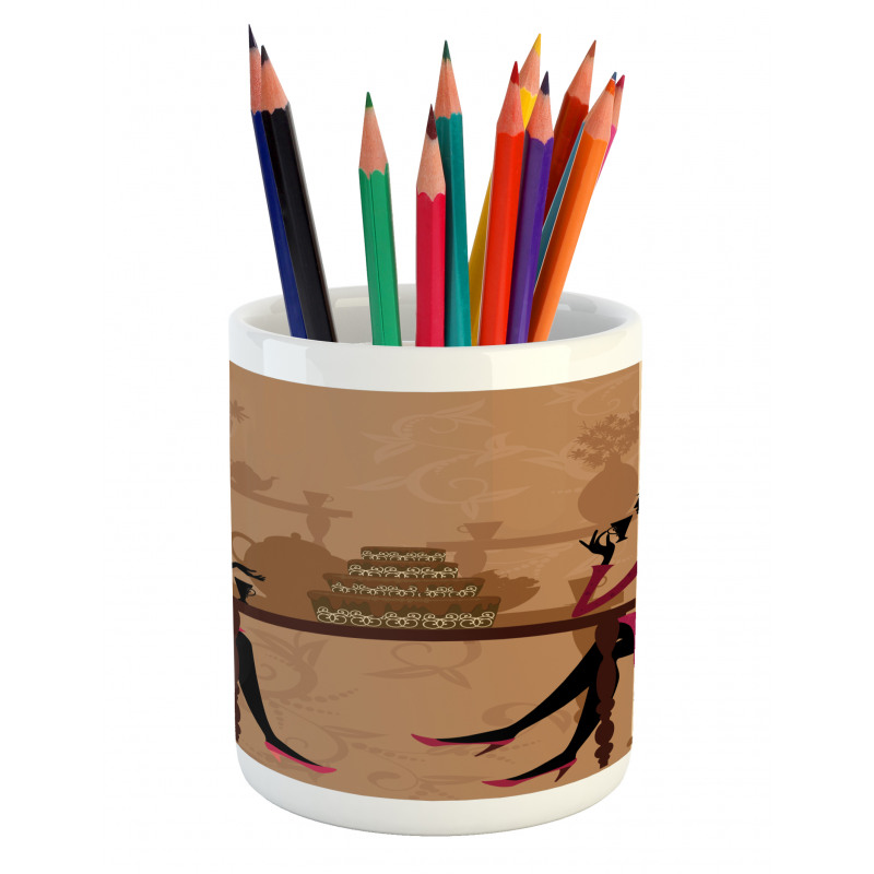 Women Chatting Pencil Pen Holder