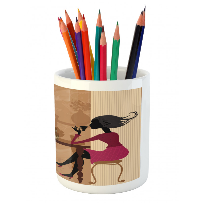 Women Chatting Pencil Pen Holder