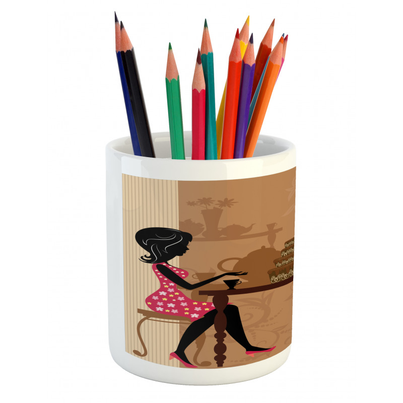 Women Chatting Pencil Pen Holder