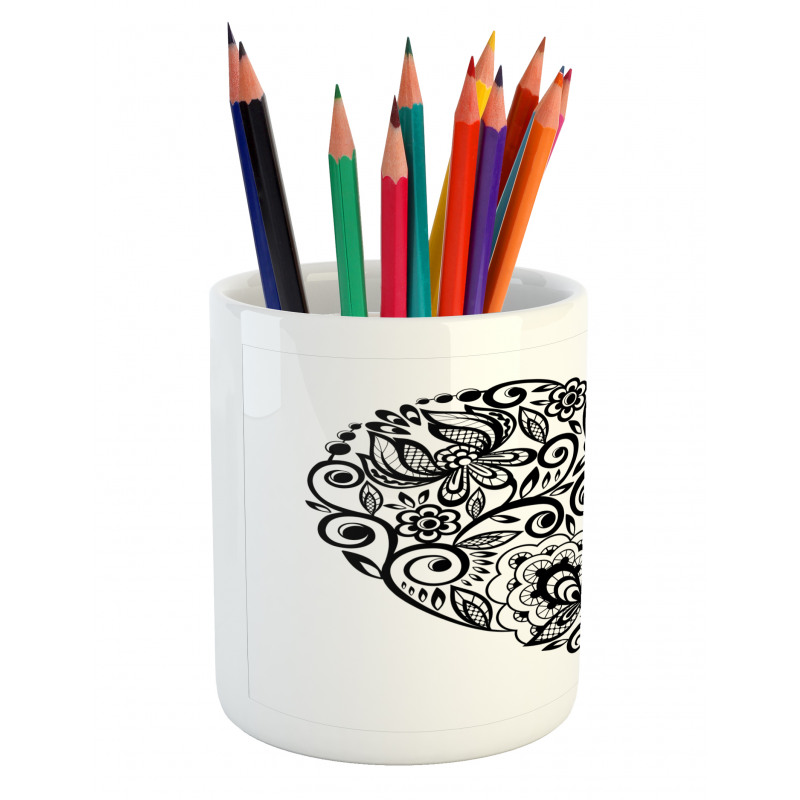 Silhouette Floral Lace Pencil Pen Holder