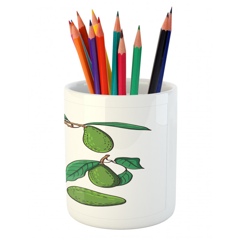 Exotic Fruits on Branch Pencil Pen Holder