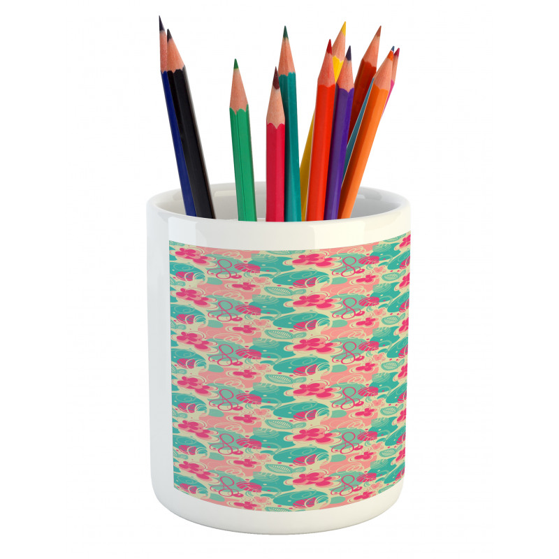 Doodle Foliage Leaves Pencil Pen Holder