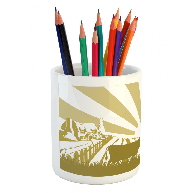 Idyllic Cottage Theme Pencil Pen Holder