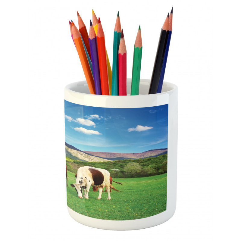 Cow Nature Composition Pencil Pen Holder