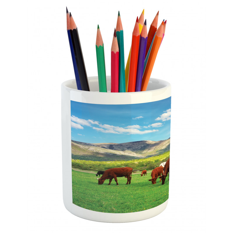 Cow Nature Composition Pencil Pen Holder