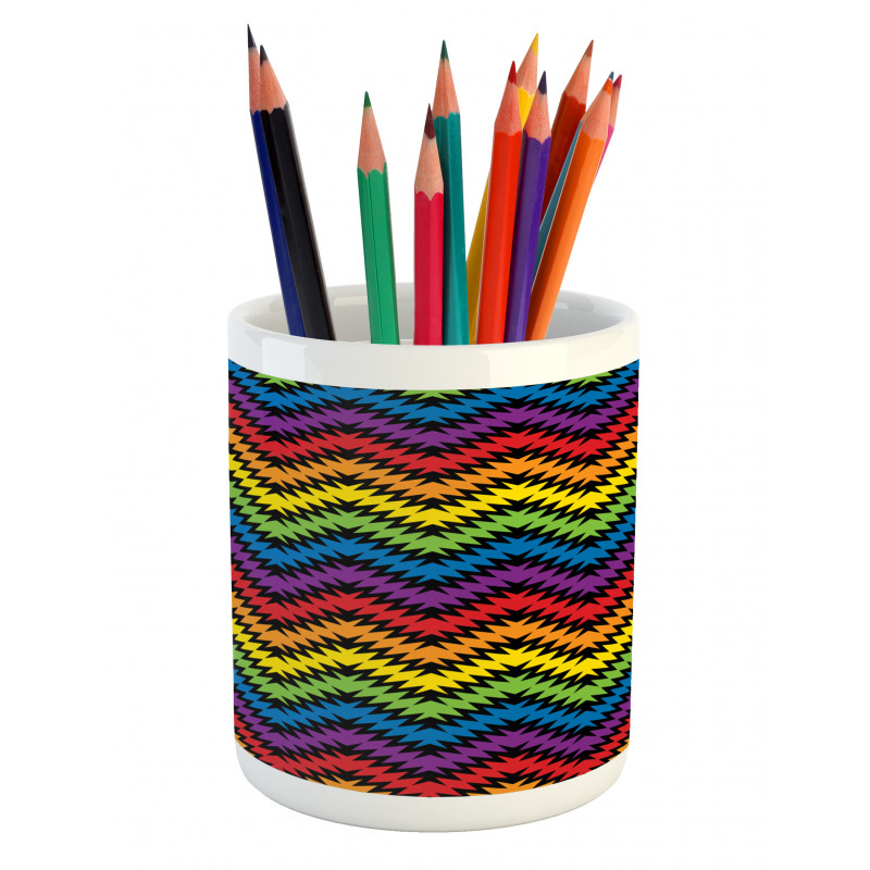 Jagged Zigzag Pattern Pencil Pen Holder