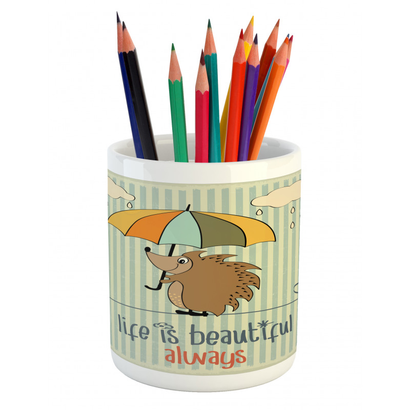 Tightrope Walker Hedgehog Pencil Pen Holder