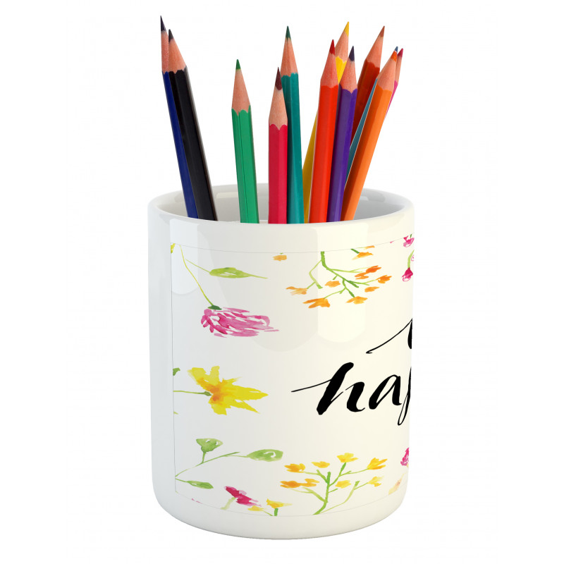 Positive Vibes Be Happy Pencil Pen Holder