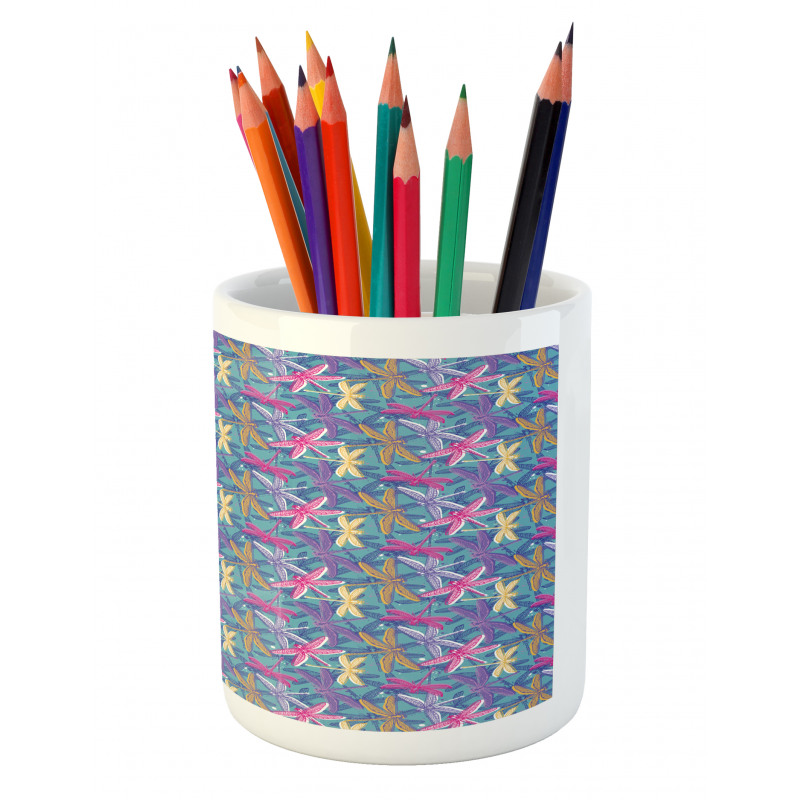 Grunge Colorful Bugs Pencil Pen Holder