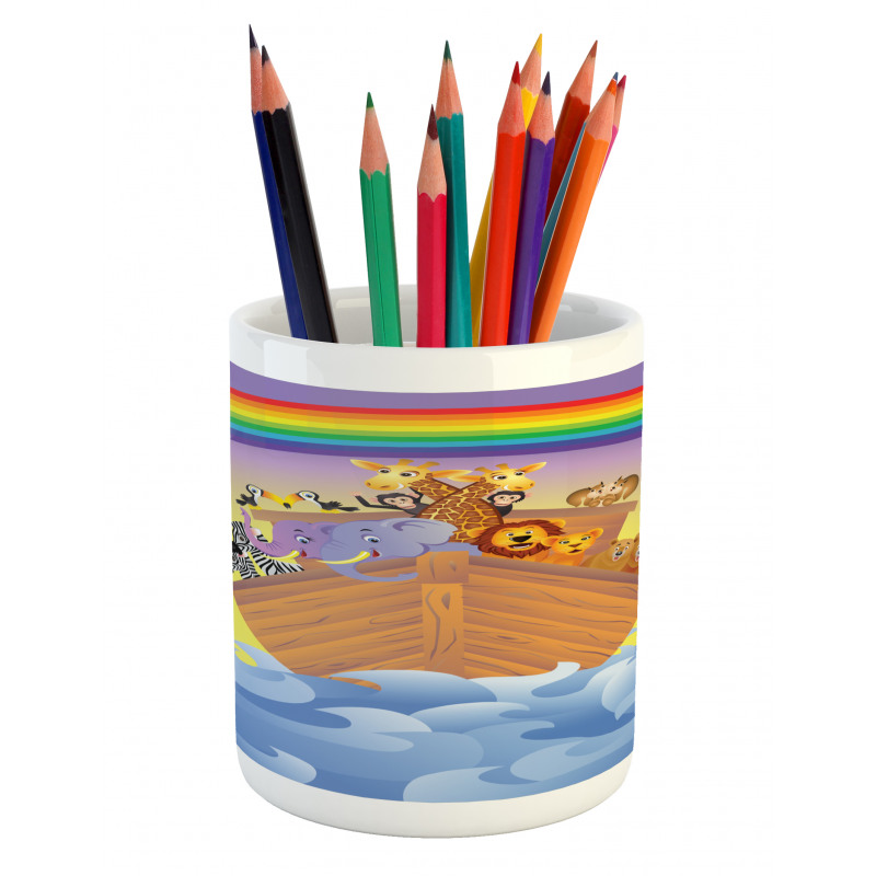 Animals Rainbow Ancient Pencil Pen Holder