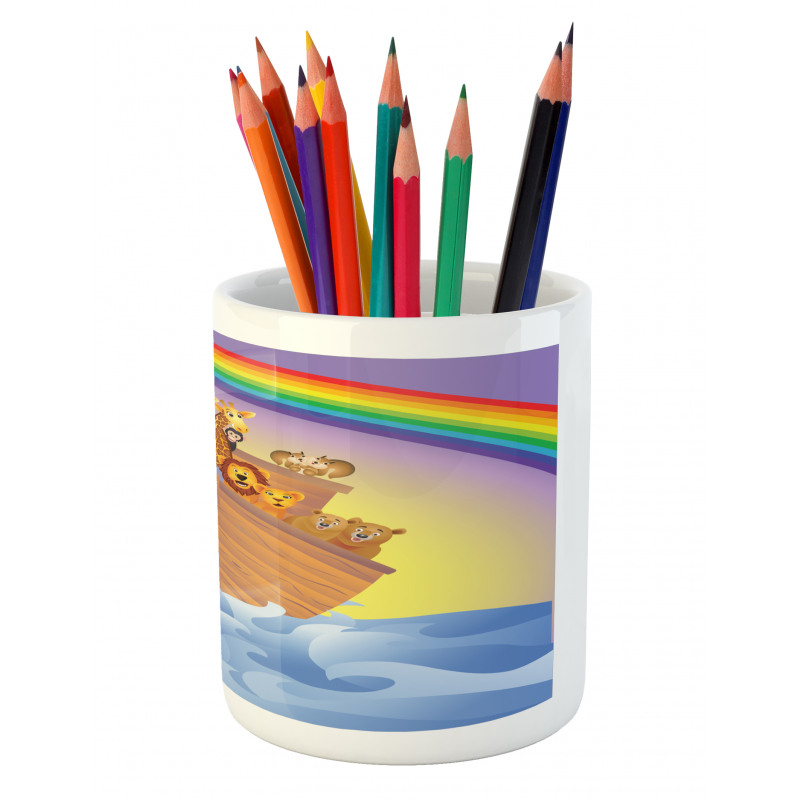 Animals Rainbow Ancient Pencil Pen Holder