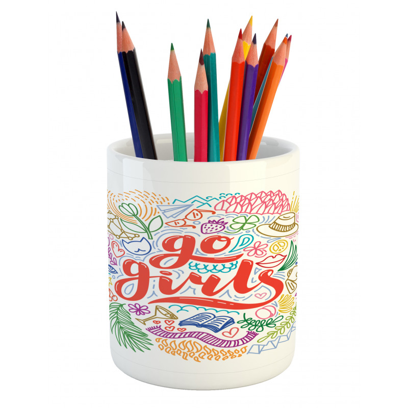 Go Girls Lettering Art Pencil Pen Holder