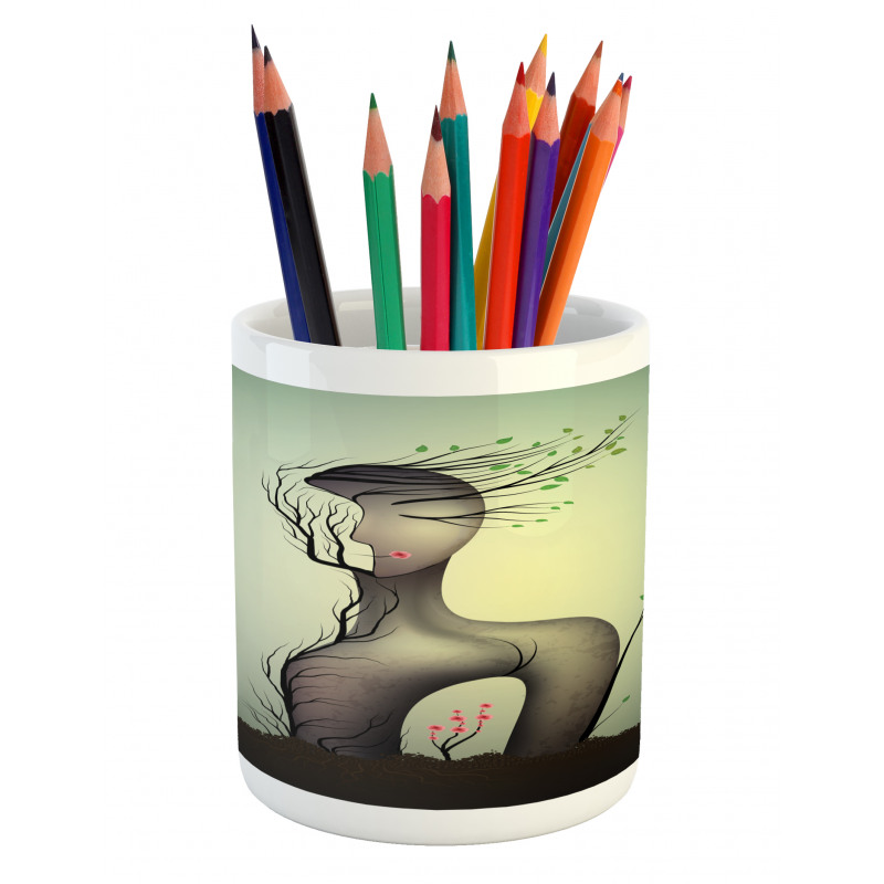 Surrealist Woman Shape Pencil Pen Holder