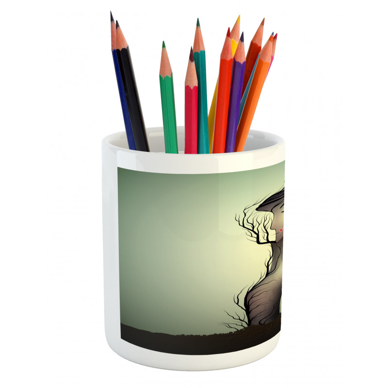 Surrealist Woman Shape Pencil Pen Holder