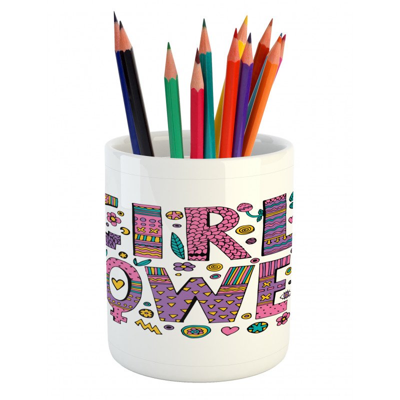 Hippie Boho Girl Words Pencil Pen Holder