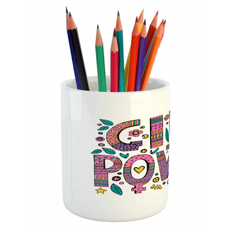 Hippie Boho Girl Words Pencil Pen Holder