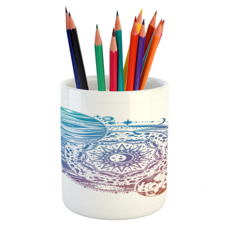 Moon and Planet Pencil Pen Holder