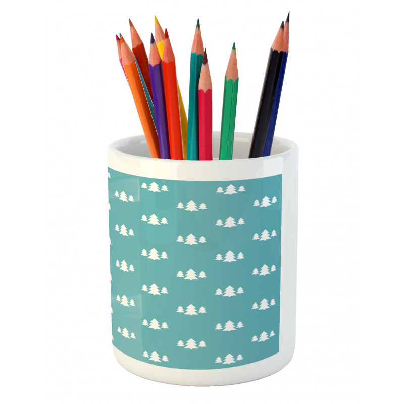 White Fir Tree Pencil Pen Holder