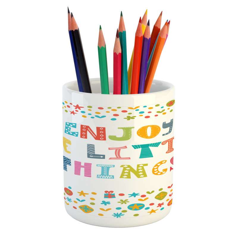 Ornate Colorful Letters Pencil Pen Holder