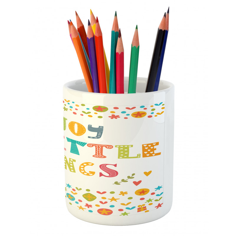 Ornate Colorful Letters Pencil Pen Holder