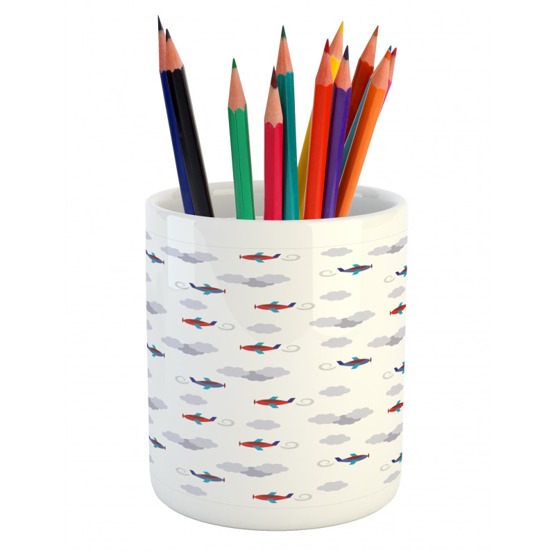 Cartoon Planes in Sky Pencil Pen Holder