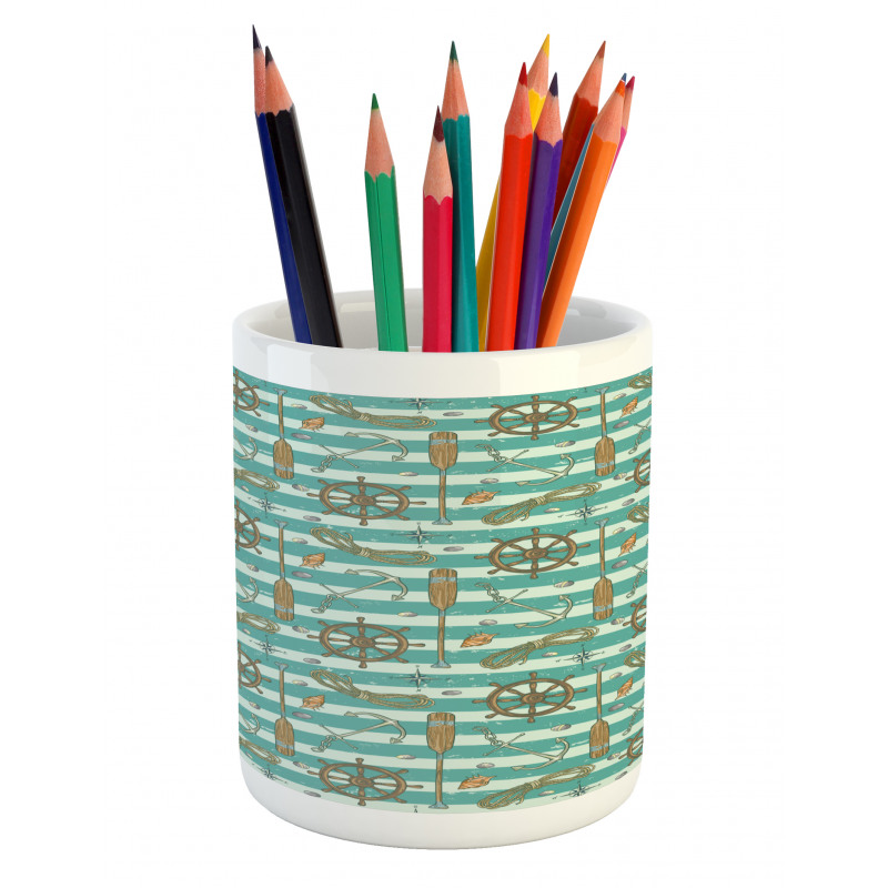 Grungy Nautical Pencil Pen Holder