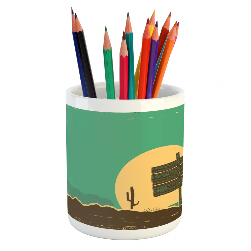 Grungy Desert Landscape Pencil Pen Holder