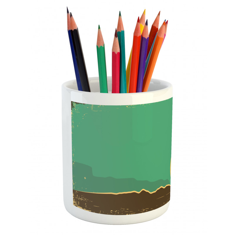 Grungy Desert Landscape Pencil Pen Holder