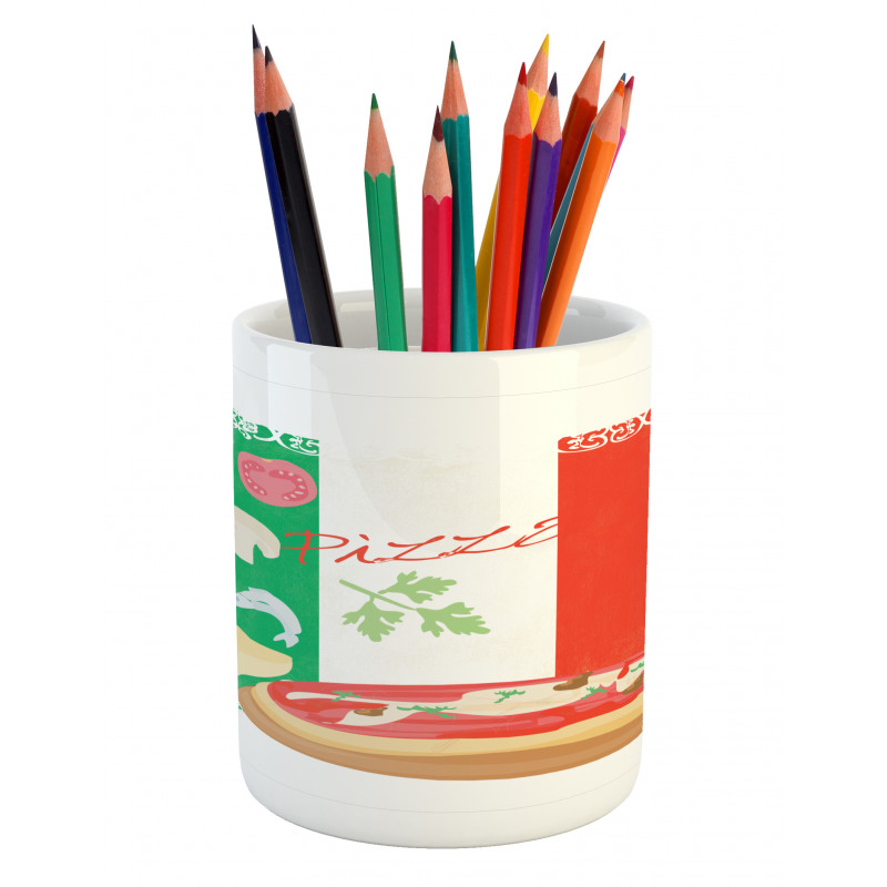 Italian Cuisine and Flag Pencil Pen Holder