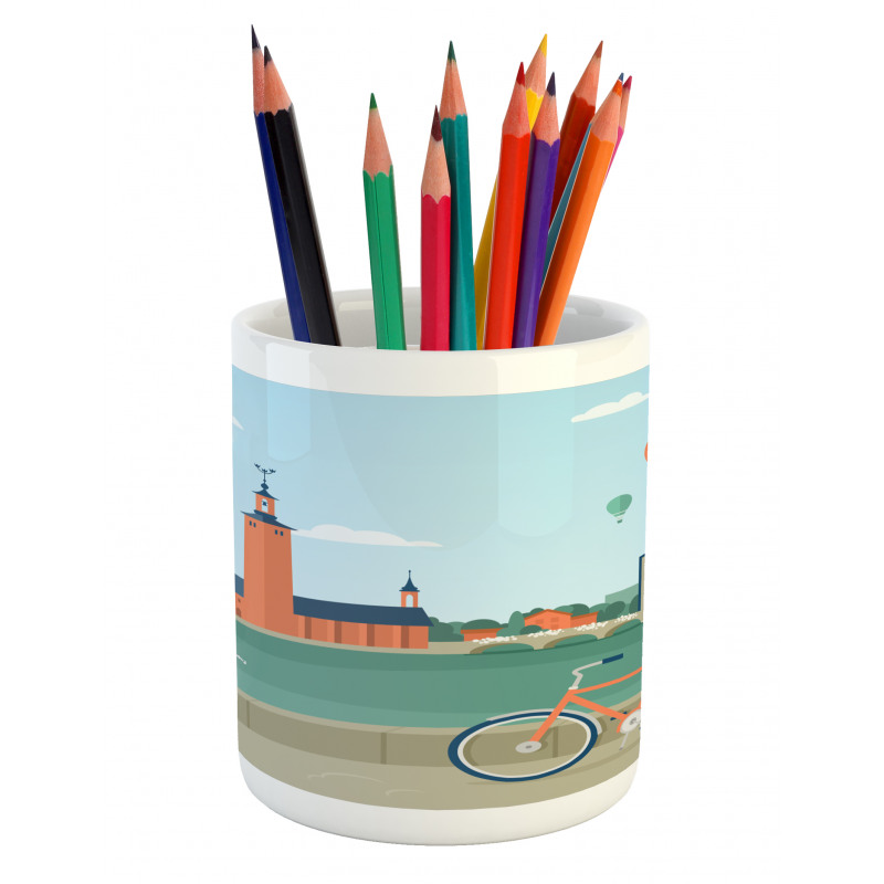 Stockholm Sweden Bicycle Pencil Pen Holder