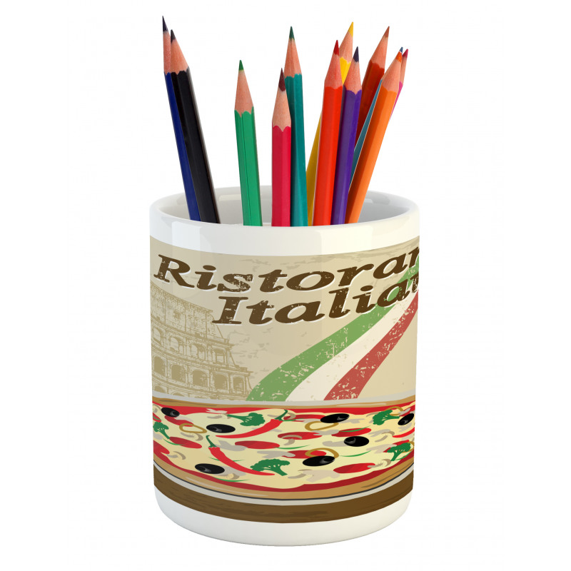 Italian Food Colloseum Pencil Pen Holder