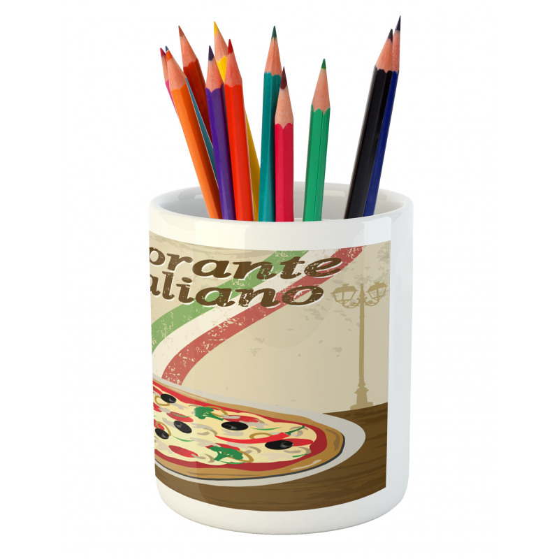 Italian Food Colloseum Pencil Pen Holder