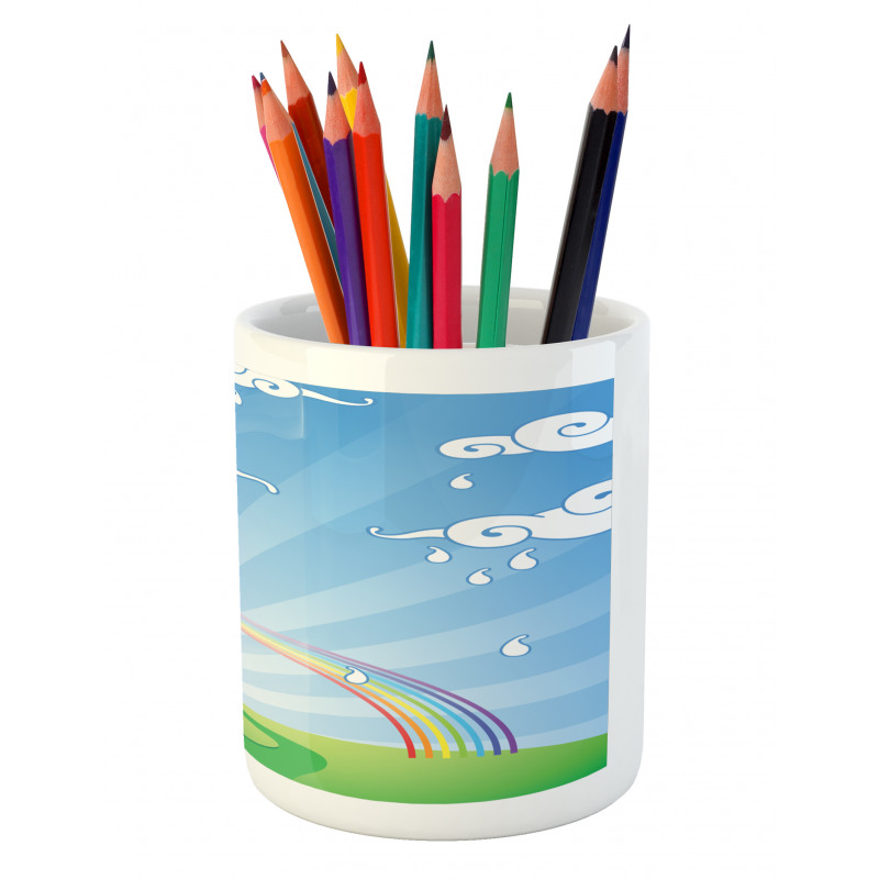 Sun Beams Behind a Hill Pencil Pen Holder