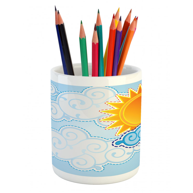 Cartoon Summer Swirls Pencil Pen Holder