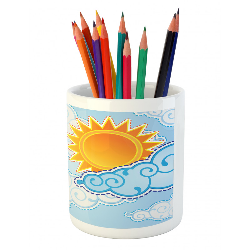 Cartoon Summer Swirls Pencil Pen Holder