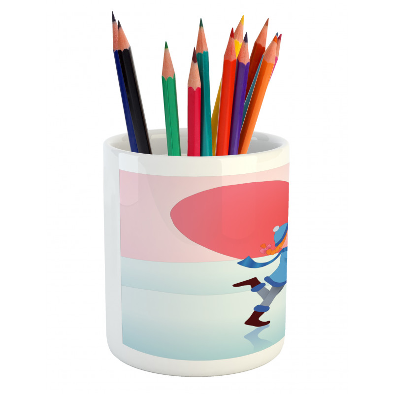 Winter Love Theme Pencil Pen Holder