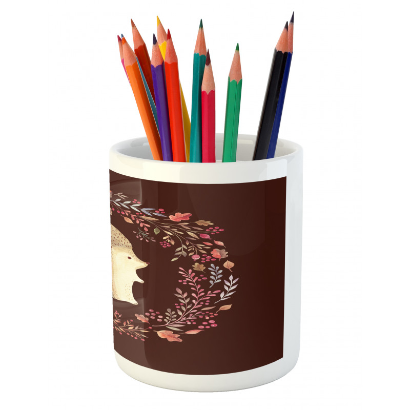 Leaf and Berry Wreath Pencil Pen Holder