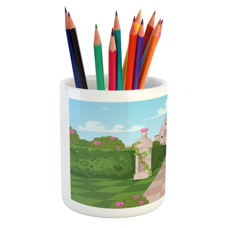 Ivy Covered Pillars Pencil Pen Holder