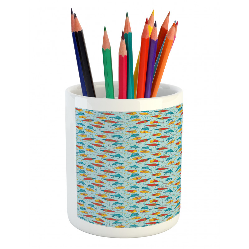 Kite Shaped Animal Pattern Pencil Pen Holder