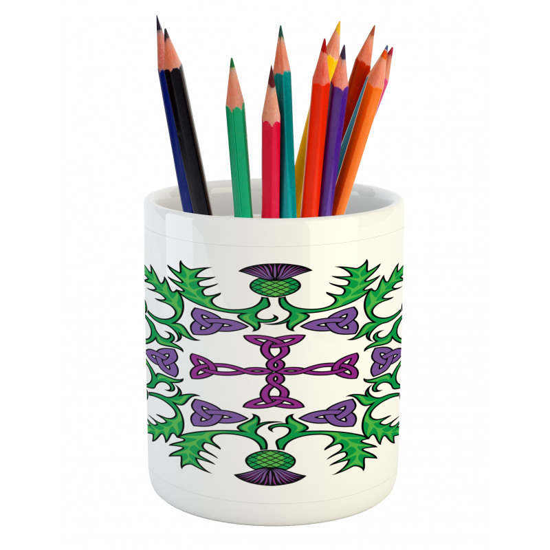 Abstract Thistle Wreath Pencil Pen Holder