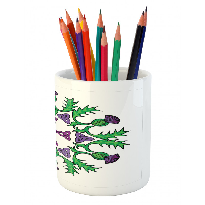 Abstract Thistle Wreath Pencil Pen Holder