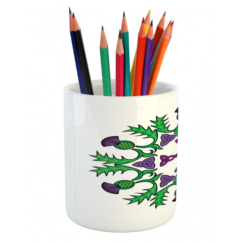 Abstract Thistle Wreath Pencil Pen Holder