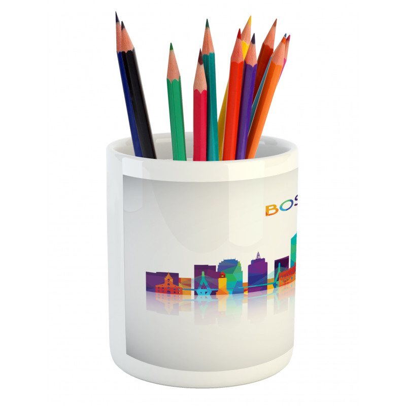 City Skyline Silhouette Pencil Pen Holder